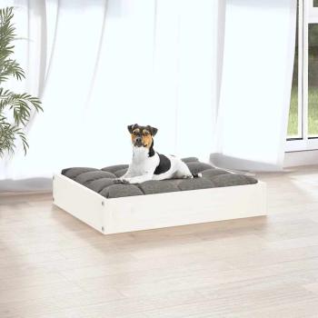 Hundebett Weiß 51,5x44x9 cm Massivholz Kiefer