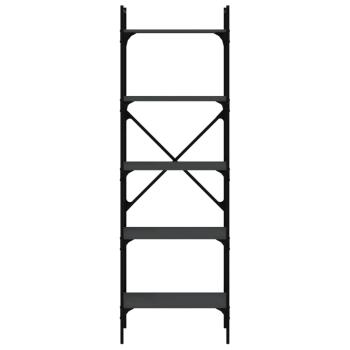 Bücherregal 5 Fächer Schwarz 56x31,5x174 cm Holzwerkstoff