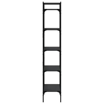 Bücherregal 5 Fächer Schwarz 56x31,5x174 cm Holzwerkstoff