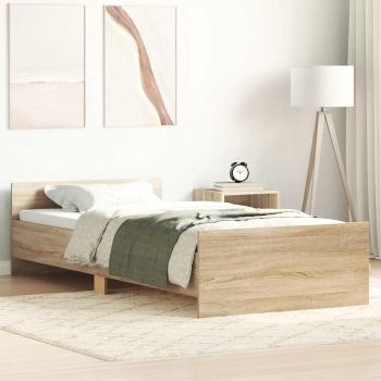 ARDEBO.de - Bettgestell ohne Matratze Sonoma-Eiche 100x200 cm Holzwerkstoff