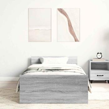 Bettgestell Grau Sonoma 100x200 cm Holzwerkstoff