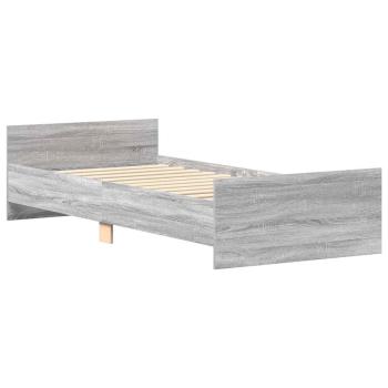 Bettgestell Grau Sonoma 100x200 cm Holzwerkstoff