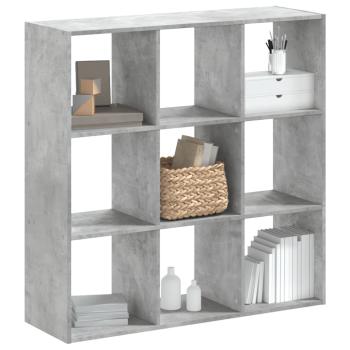 ARDEBO.de - Bücherregal Betongrau 102x32x102 cm Holzwerkstoff