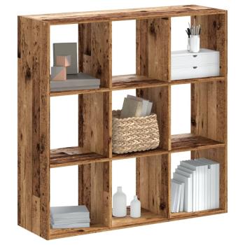 ARDEBO.de - B?cherregal Altholz-Optik 102x32x102 cm Holzwerkstoff