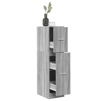 ARDEBO.de - Apothekerschrank Betongrau 30x41x118 cm Holzwerkstoff