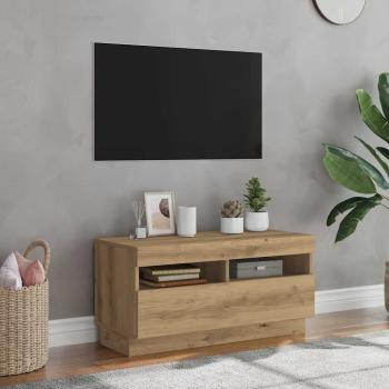ARDEBO.de - TV-Schrank mit LED-Leuchten Artisan-Eiche 80x35x40 cm