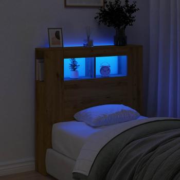 LED-Kopfteil Artisan-Eiche 100x18,5x103,5 cm Holzwerkstoff
