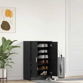 ARDEBO.de - Schuhschrank 60 x 35 x 92 cm Holzwerkstoff Schwarz Eichen-Optik