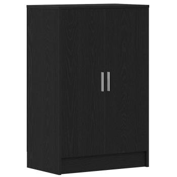 Schuhschrank 60 x 35 x 92 cm Holzwerkstoff Schwarz Eichen-Optik