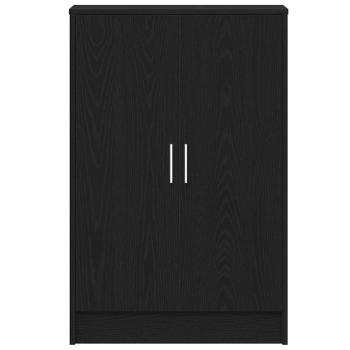 Schuhschrank 60 x 35 x 92 cm Holzwerkstoff Schwarz Eichen-Optik