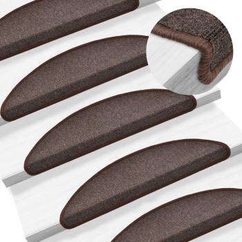 ARDEBO.de - Stufenmatten 15 Stk. 56x17x3 cm Kaffeebraun Halbrund