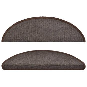 Stufenmatten 15 Stk. 56x17x3 cm Kaffeebraun Halbrund