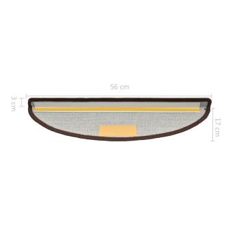 Stufenmatten 15 Stk. 56x17x3 cm Kaffeebraun Halbrund