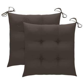 Klappst?hle 2 Stk. mit Taupe Kissen Massivholz Teak