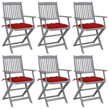 ARDEBO.de - Klappbare Gartenstühle 6 Stk. mit Kissen Massivholz Akazie