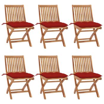 ARDEBO.de - Klappbare Gartenstühle mit Kissen 6 Stk. Massivholz Teak