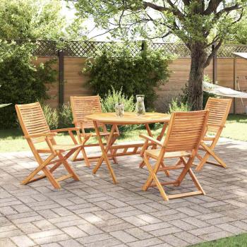 ARDEBO.de - Garten Essgruppe 5 Stk. Braun Massivholz Akazie