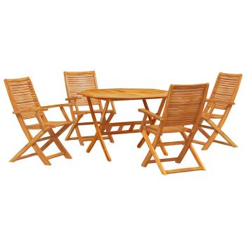 Garten Essgruppe 5 Stk. Braun Massivholz Akazie