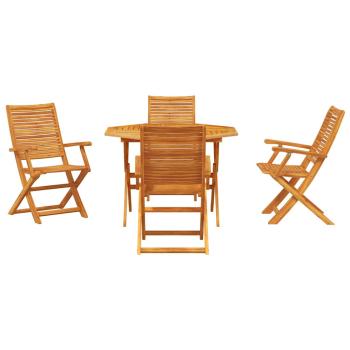 Garten Essgruppe 5 Stk. Braun Massivholz Akazie