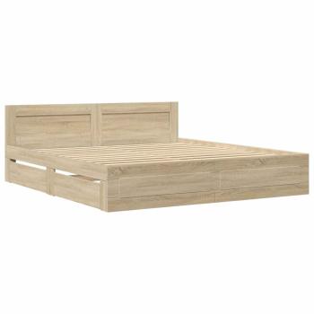 Bettrahmen mit Schubladen Sonoma 193 x 203 cm Holzwerkstoff