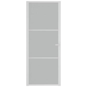 Innentür 83x201,5 cm Weiß Mattglas und Aluminium