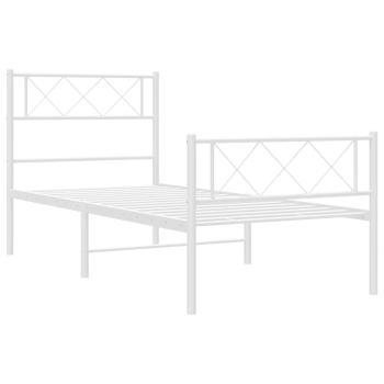 Bettgestell mit Kopf- und Fußteil Metall Weiß 100x200 cm