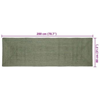 Bereichsteppiche Rechtwinklig Olive Grün 80 x 200 cm Jute