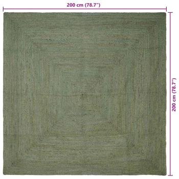 Bereichsteppiche Quadratisch Olive Grün 200 x 200 cm Jute