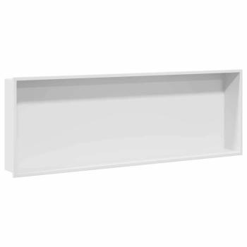 Duschnische Weiß 90 x 30 x 9,5 cm Edelstahl