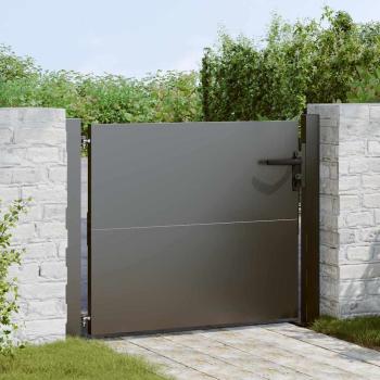 ARDEBO.de - Gartentor Schwarz 110 x 105 cm Pulverbeschichteter Stahl