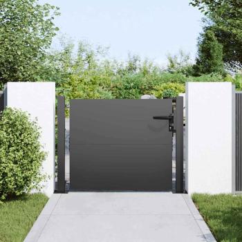 Gartentor Schwarz 110 x 105 cm Pulverbeschichteter Stahl