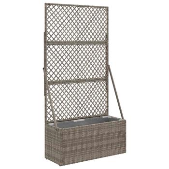 Gartenpflanzer mit Gitter Grau 70 x 30 x 135 cm Poly-Rattan