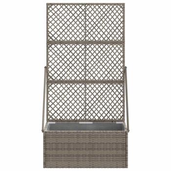 Gartenpflanzer mit Gitter Grau 70 x 30 x 135 cm Poly-Rattan