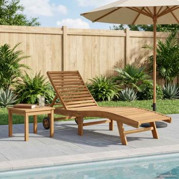 ARDEBO.de - Sonnenliege Massivholz Teak Braun
