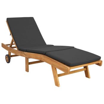 Sonnenliege Polyester Braun und Dunkelgrau