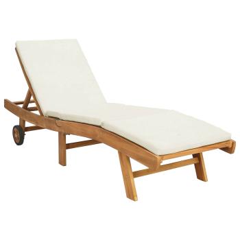 Sonnenliege Polyester Braun und Creme