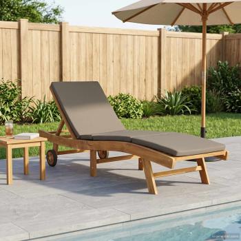 ARDEBO.de - Sonnenliege Polyester Braun und Taupe