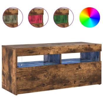 TV-Schrank mit LED-Leuchten Räuchereiche 90x35x40 cm
