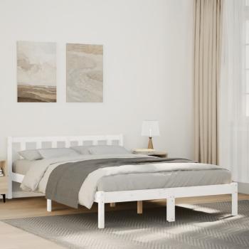 ARDEBO.de - Massivholzbett Extra Lang ohne Matratze Weiß 160x210 Kieferholz