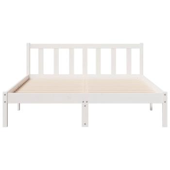 Massivholzbett Extra Lang ohne Matratze Weiß 160x210 Kieferholz