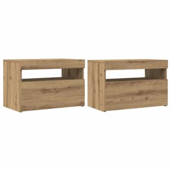 TV-Schränke mit LED-Leuchten 2 Stk. Artisan-Eiche Holzwerkstoff