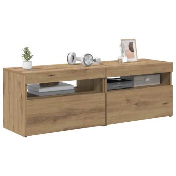 TV-Schränke mit LED-Leuchten 2 Stk. Artisan-Eiche Holzwerkstoff