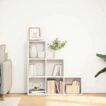 Raumteiler Bücherregal 3-stufig Weiß 99x29x99 cm Holzwerkstoff