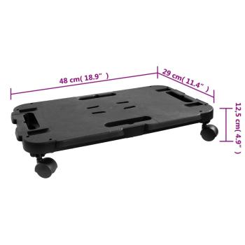 Transportroller Schwarz Polypropylen 200 kg