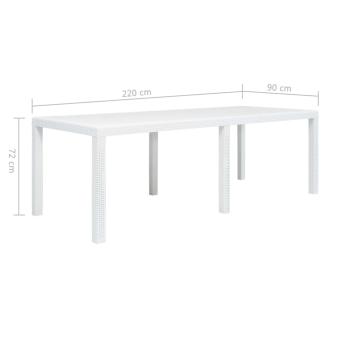 9-tlg. Garten-Essgruppe Kunststoff Weiß Rattan-Optik
