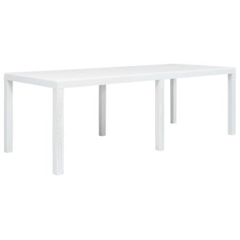 9-tlg. Garten-Essgruppe Kunststoff Weiß Rattan-Optik