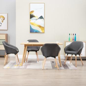 ARDEBO.de - Esszimmerstühle 4 Stk. Dunkelgrau Stoff