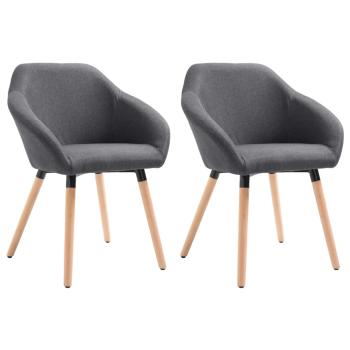 ARDEBO.de - Esszimmerstühle 2 Stk. Dunkelgrau Stoff