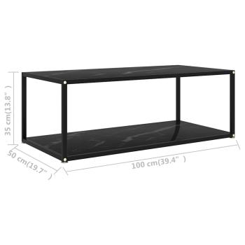 Couchtisch Schwarz 100x50x35 cm Hartglas
