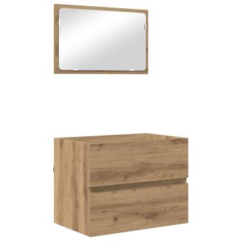 Badezimmermöbel-Set 3 Stk. Artisan-Eiche Holzwerkstoff